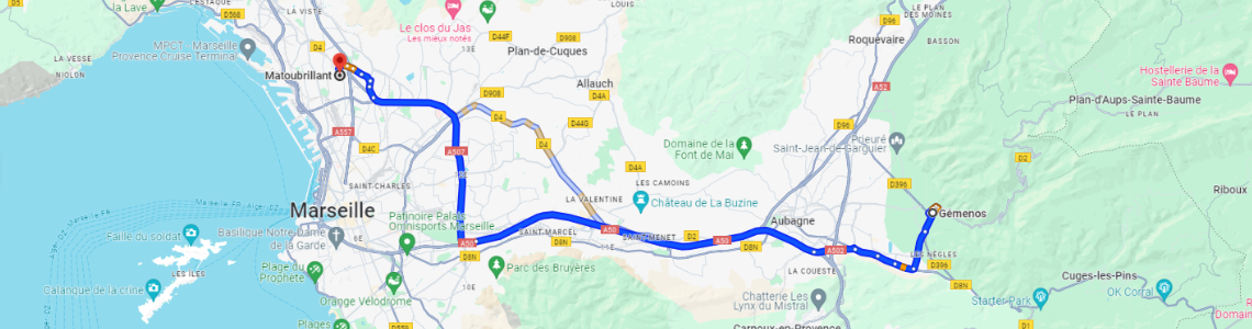 Itinéraire Gémenos Matoubrillant